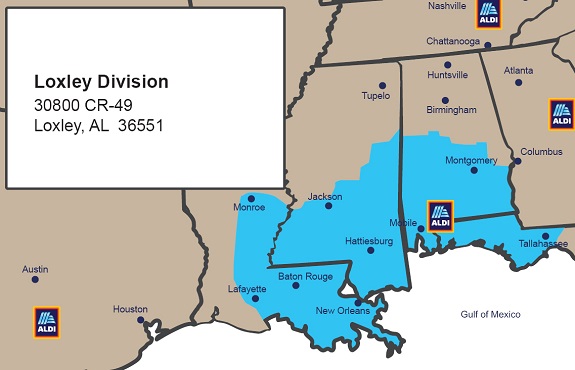 Loxley, AL Map